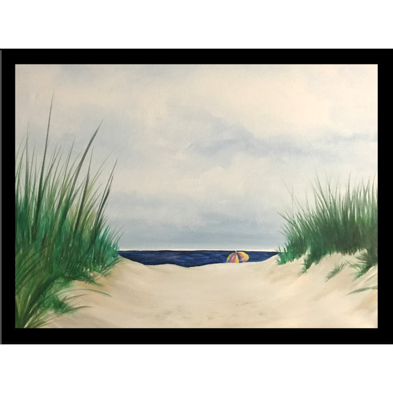 «Dune Entrance», reproduction de peinture acrylique, H 12 po x l 16 po x P 1 po, Papier avec cadre noir, Pas de tapis