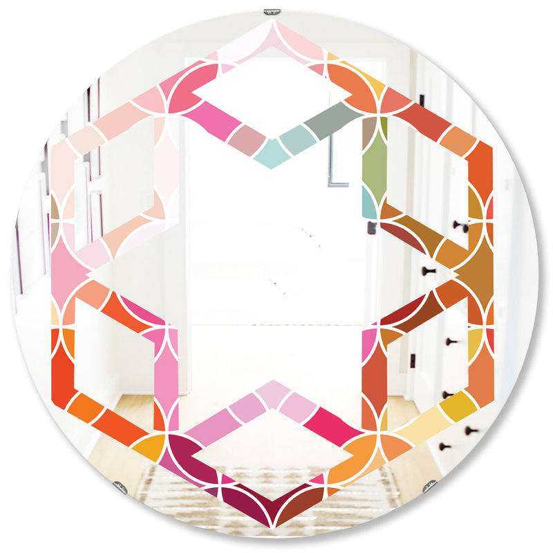 Miroir mural géométrique sans cadre, 31,5 po x 31,5 po