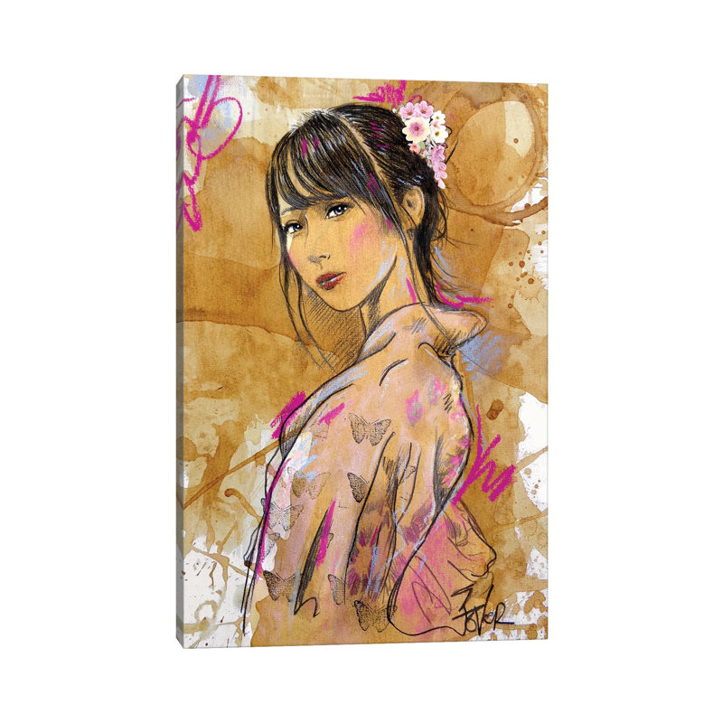 Sakura 1 Piece Painting on Canvas, 66.04 cm H x 45.72 cm W x 1.91 cm D, Wrapped Canvas
