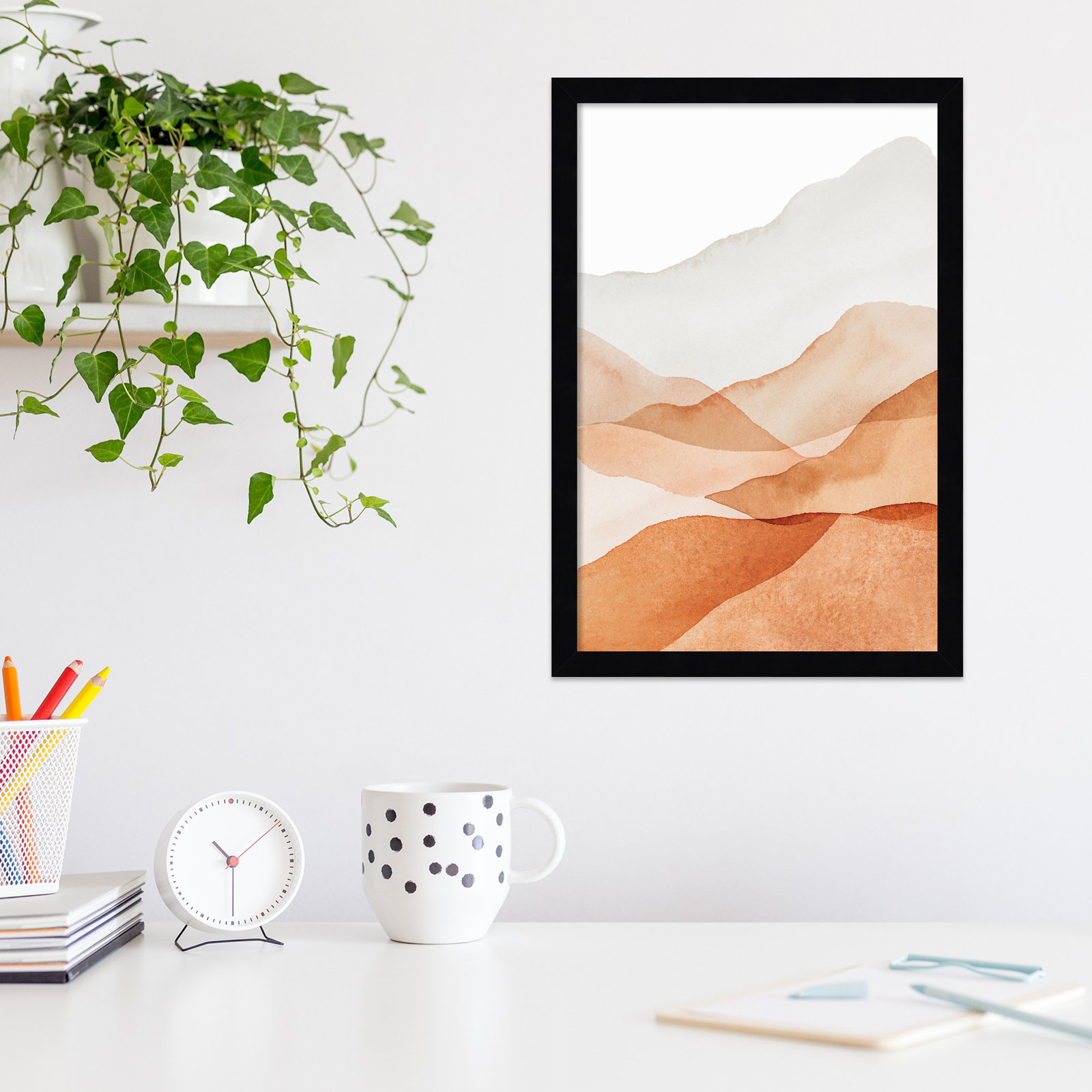 Doris "Mountain Range III" Print, Black, 19.25" H x 13.25" W x 0.88" D