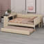 Lit plateforme tapissier avec tablettes de rangement, bureau, station de charge et lit gigogne-27959035