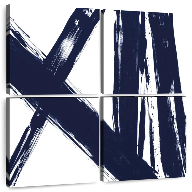 Avery Strokes en bleu marine II, H 18 po x l 18 po