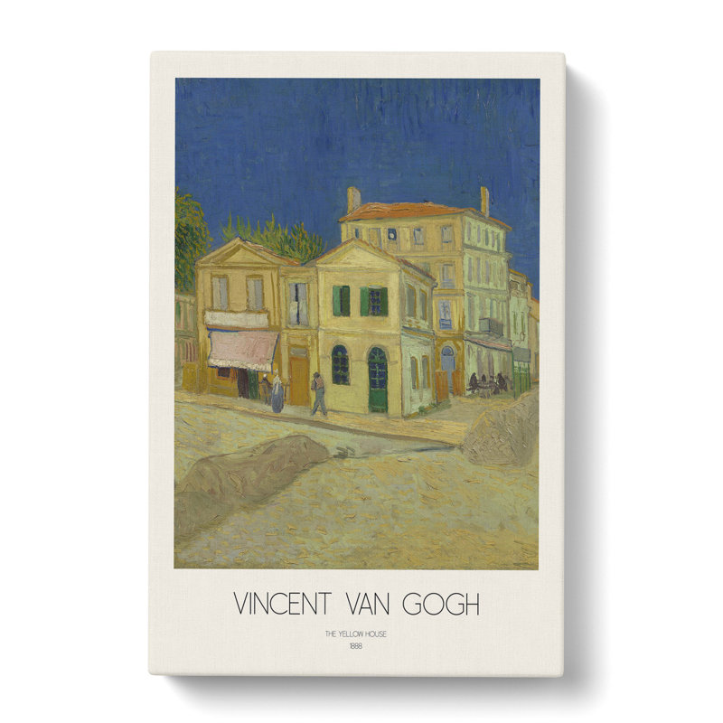 The Yellow House With Border by Vincent Van Gogh - Wrapped Canvas Painting, 50cm H x 35cm W x 3cm D