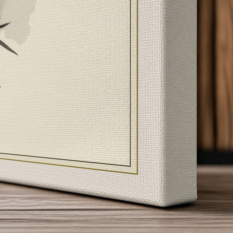 Bamboo in Mist Japandi - Wrapped Canvas, 36x24 - 91.4 x 61.0 cm, Cream Border