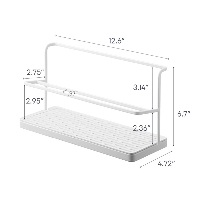 White Metal Compact Countertop Bottle Drying Rack