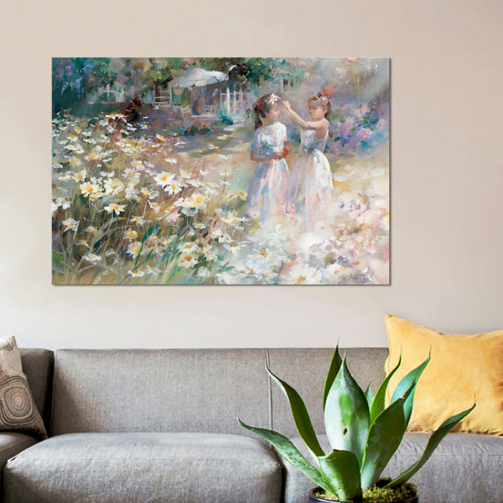 « bridesmaids », reproduction sur toile, H 18 po x l 26 po x P 1,5 po, Toile tendue, Pas de tapis