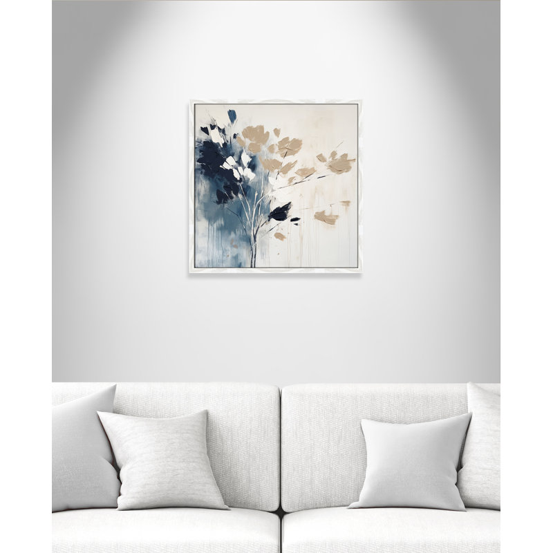 «Bliue Earthly Neutralité I» par Irena Orlov, L 23,5 po x H 23,5 po, Impression encadrée, Grain de bois blanc