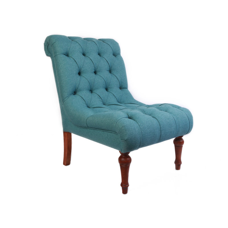 Fauteuil de chambre touffeté en polyester 24,02 po Selby, Bleu nuit