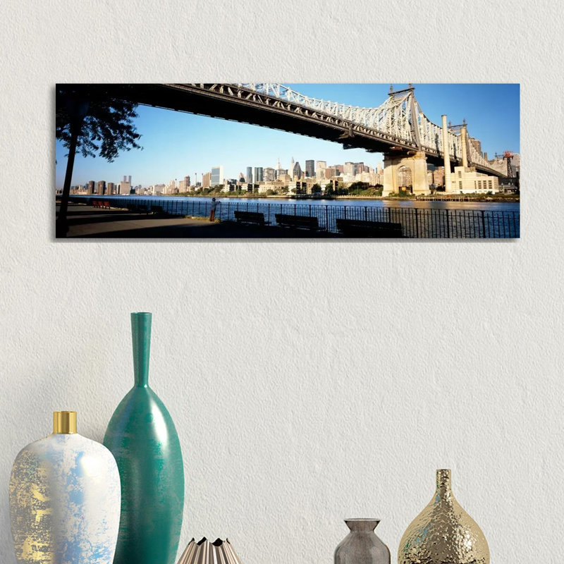 Bridge Across A River, Queensboro Bridge, East River, Manhattan, New York City, New York State, USA by Panoramic Images - Wrapped Canvas Panoramic Gallery-Wrapped Canvas Giclée