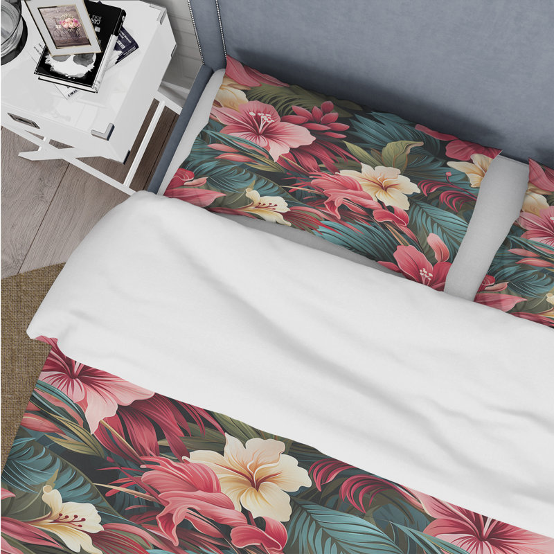 Literie Mirage, Housse de couette pour grand lit et 2 taies décor