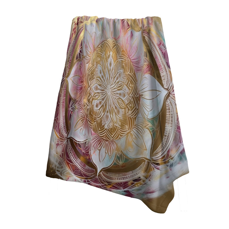 Jeté décoratif rose doré Mandala II - Boho Mandala