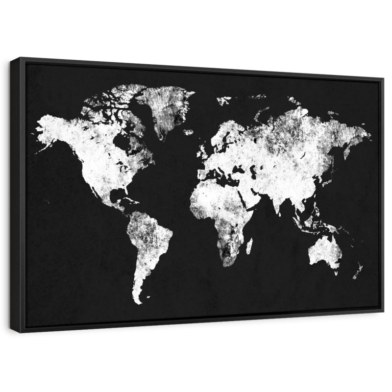 "Art mural carte noir et blanc", H 9 po x l 13 po