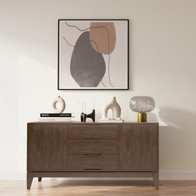 Buffet Harper en bois massif brun noyer