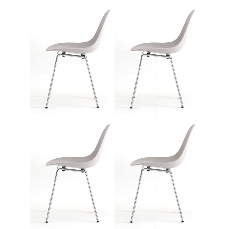 TA Side & Dining Chair (Set of 4), Cool Gray/Chrome
