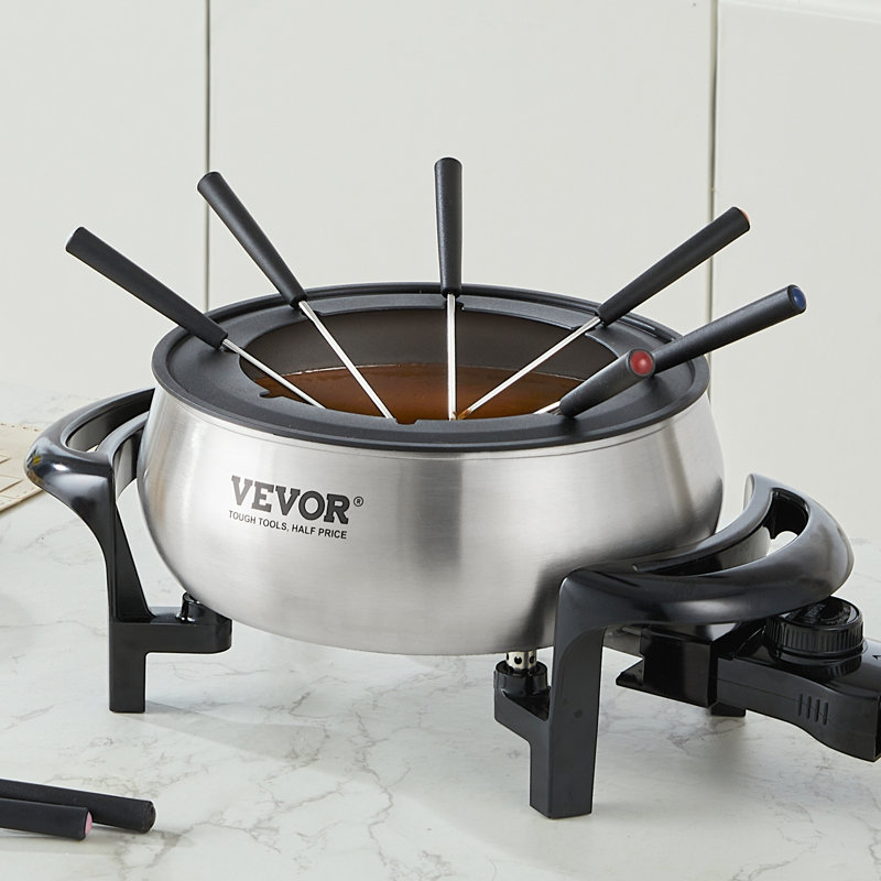 Electric Fondue Pot Set for Cheese & Chocolate, 3 Quart Chocolate Melting Warmer