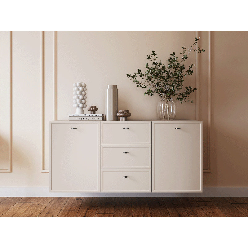 Bagga 150cm Sideboard, Cream/Beige/Black