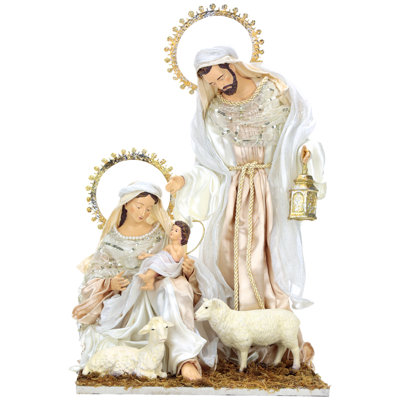 Holy Family With Lambs - 18 Inches