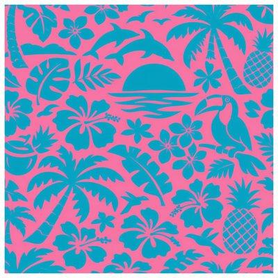 Tropical Hawaiian Motif Quilted Bedspread All Sizes