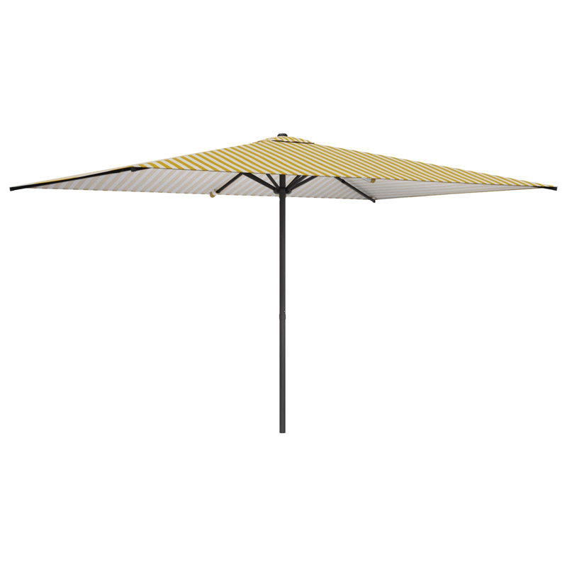290cm Beach Parasol, White Striped