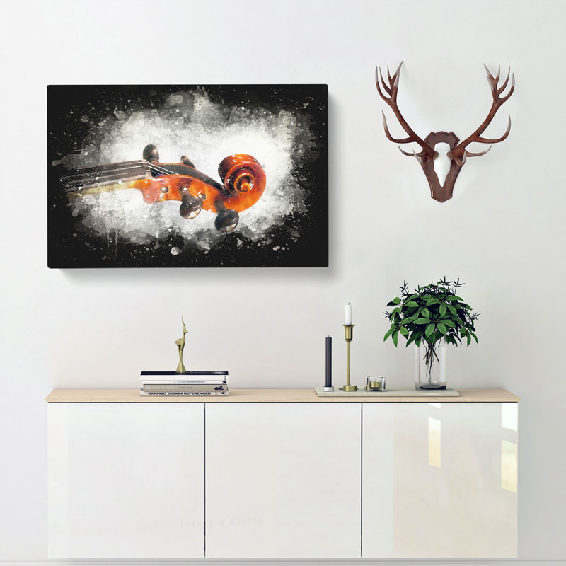 The Scroll Of A Violin - Wrapped Canvas Print, 50cm H x 76cm W x 3cm D
