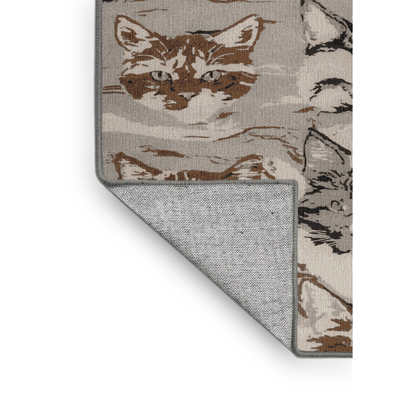 Tapis lavable avec gros chats marbrés, Rectangulaire 2 pi x 3 pi