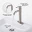 Robinet pour salle de bain à poignée simple en nickel brossé avec bonde escamotable