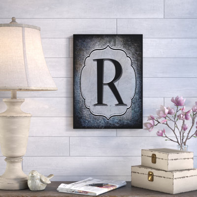 « letter r », art textuel sur toile tendue