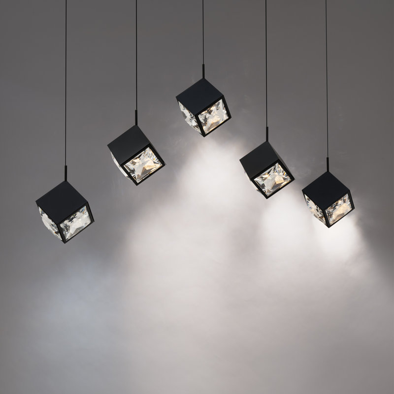 Ice Cube Linear Multi-Light 4-CCT Pendant, Black
