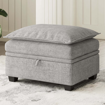 Luna Chenille Storage Ottoman