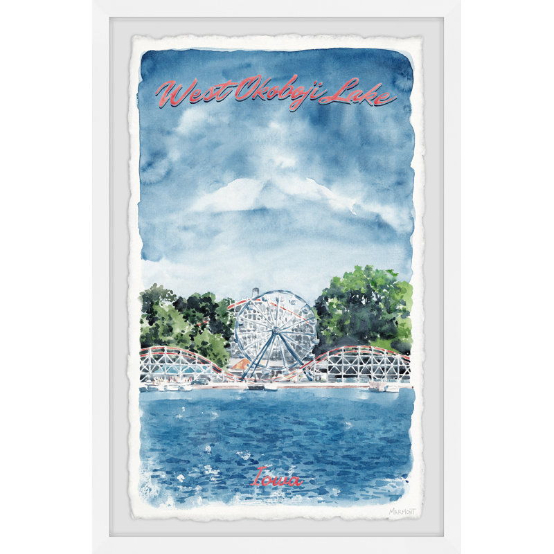«West Okoboji Lake» par - Peinture encadrée, H 18 po x l 12 po x 1,5 po