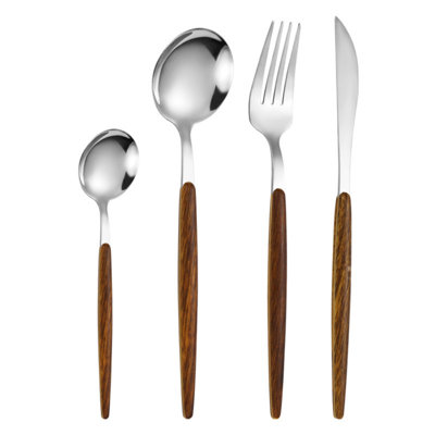 Ensemble de couverts en acier inoxydable Woodfin - Service pour 6
