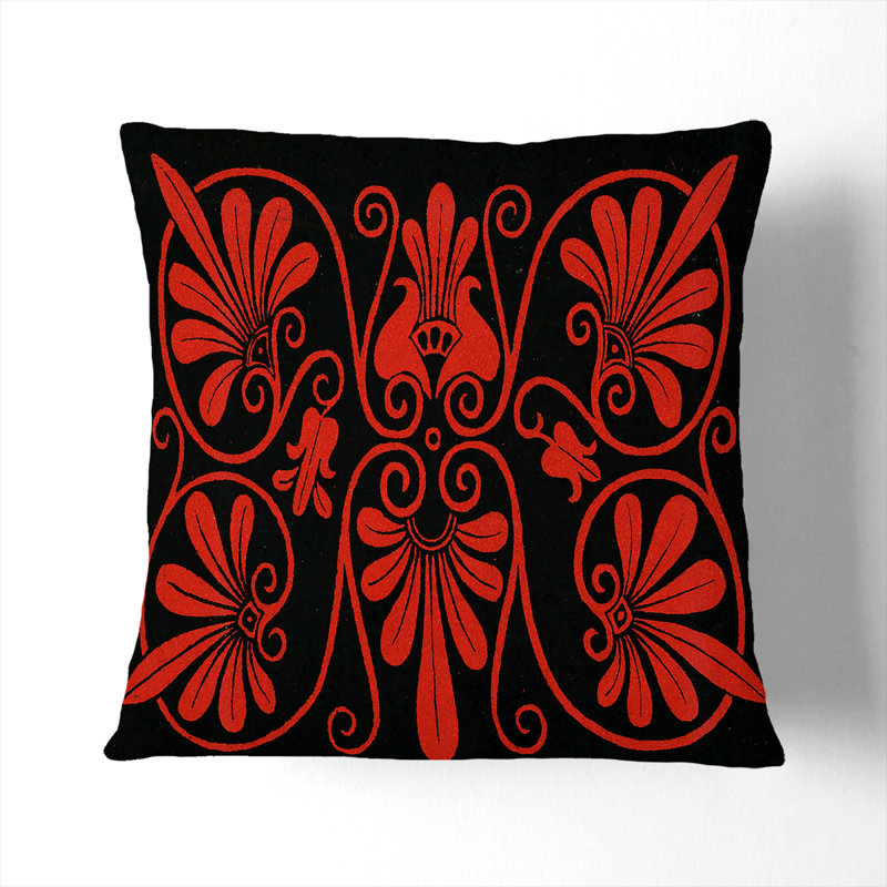 Floral Square Throw Cushion, White, 40cm H x 40cm W x 15cm D