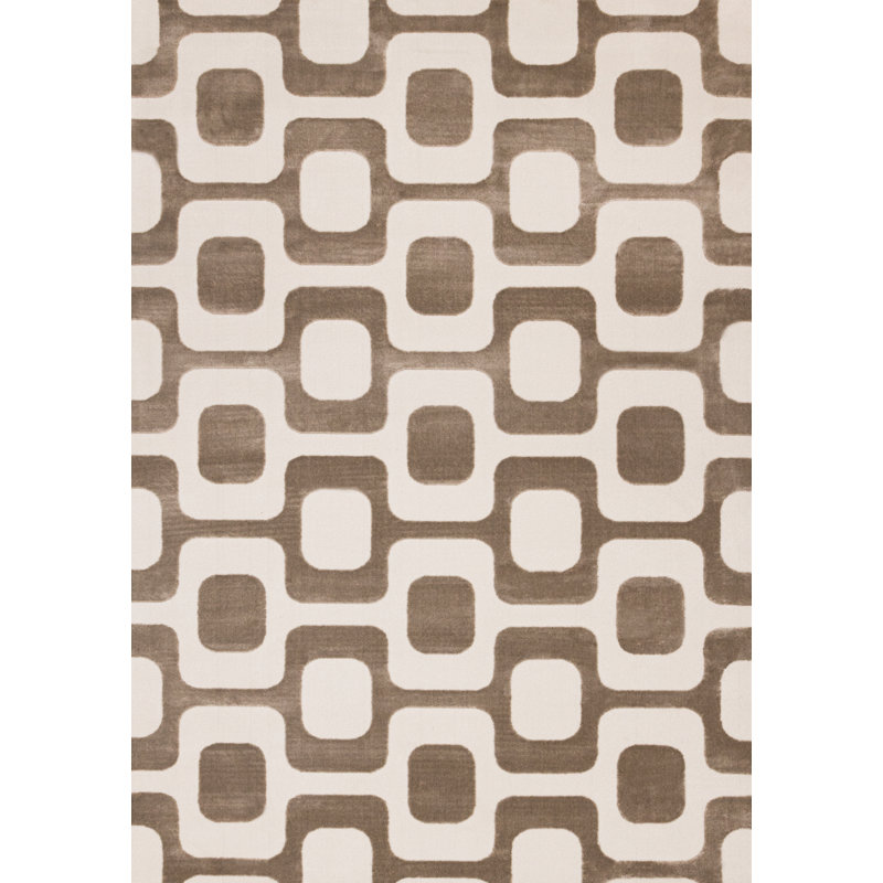 Tapis géométrique abstrait Trinesha Vinatge, Rectangle 5 pi 3 po x 7 pi 7 po
