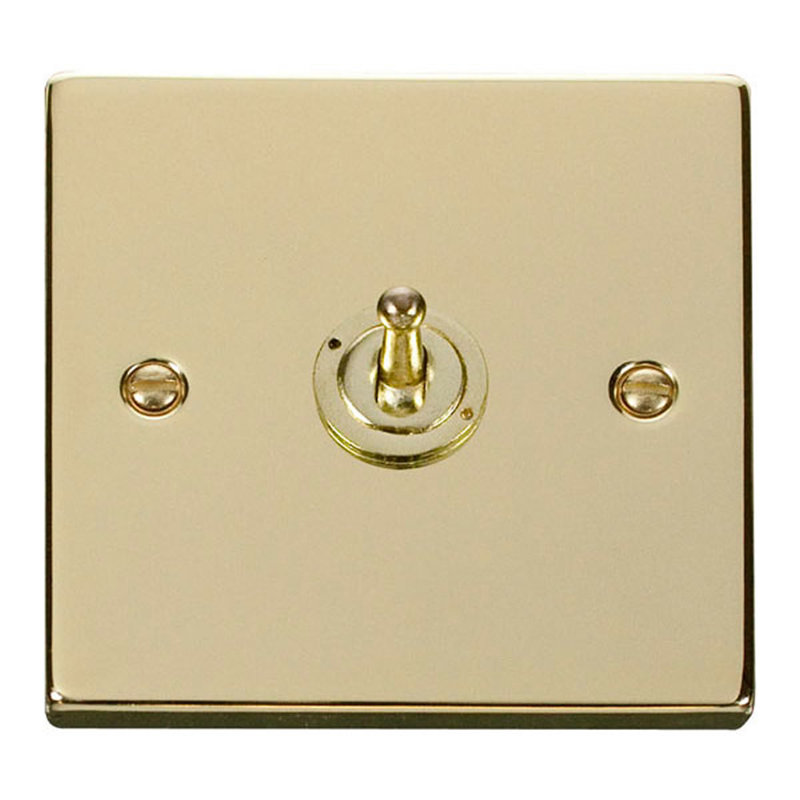 Polished Brass Intermediate 10AX Toggle Light Switch