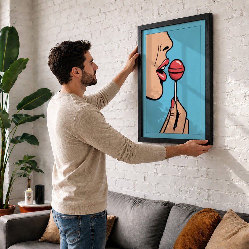 Sweet Temptation Modern - Framed Print, A2 - 59.4 x 42.0 cm, Black