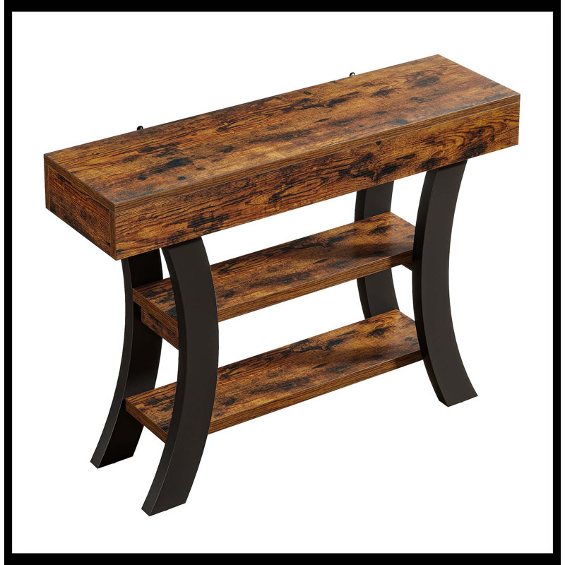 Console de 41 po, table d'entrée pour canapé avec tablettes de rangement