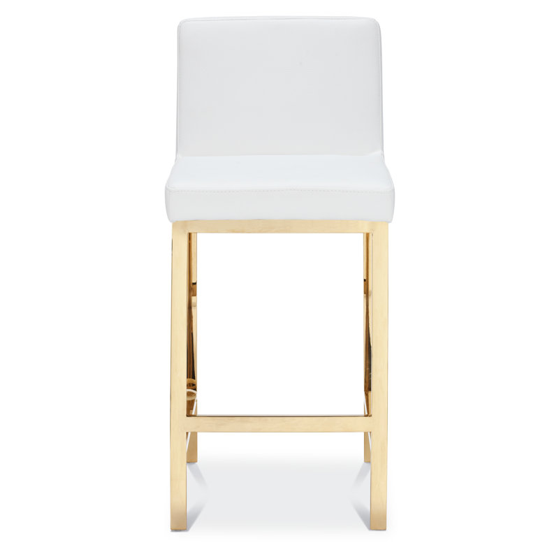 Tabouret de comptoir et de bar, Or, Blanc, Tabouret de comptoir (assise de 26 po de hauteur)
