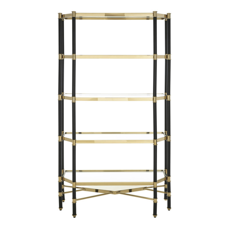 Briaroaks 107cm W Metal Shelving Unit, Gold