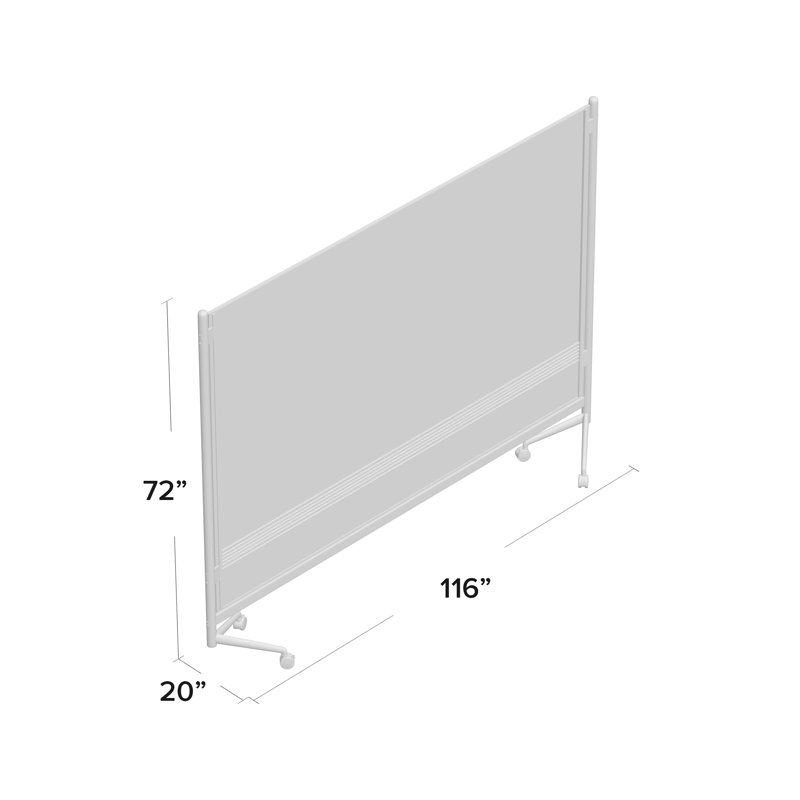 DOC Mobile Dry Erase Divider, 72" x 116"