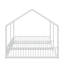 Lit de plancher en forme de maison, structure de lit plateforme double en métal avec rails