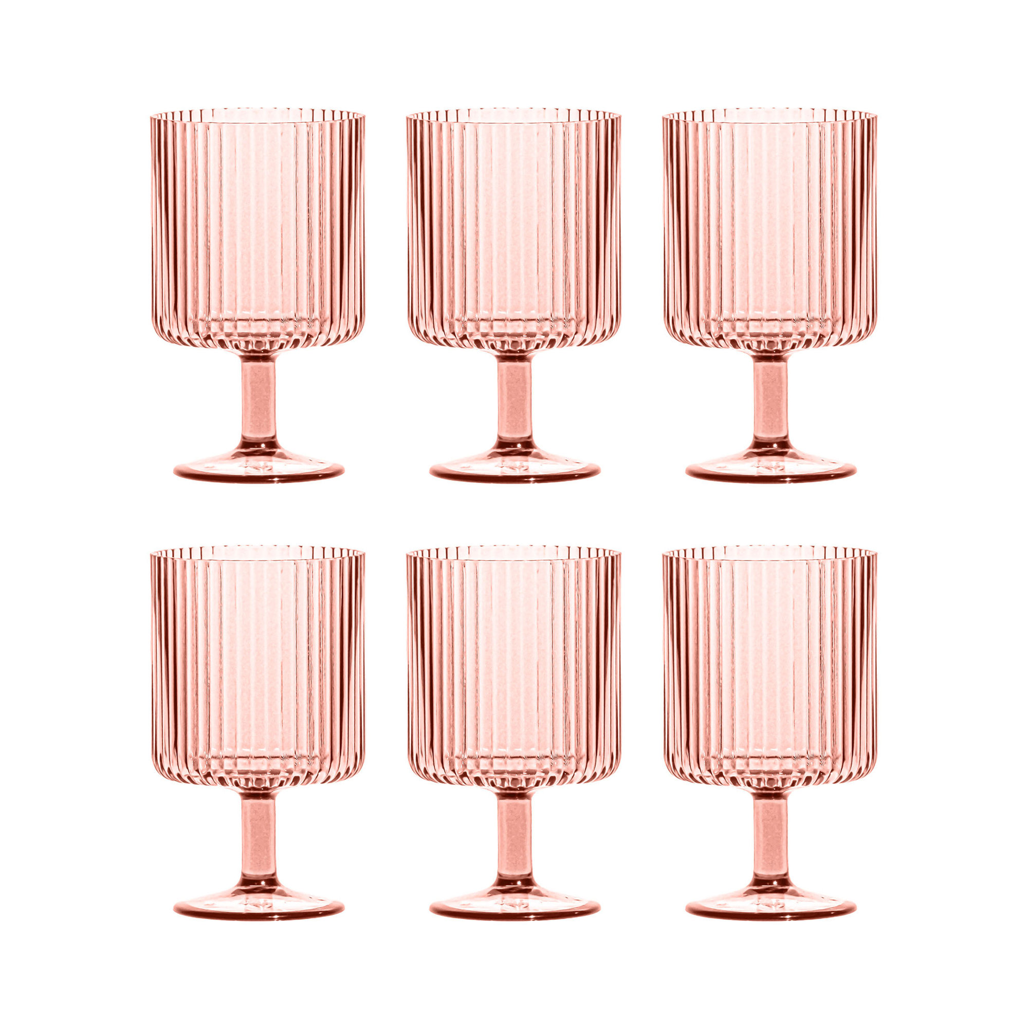 Laya Fluted Acrylic Goblet, Pink