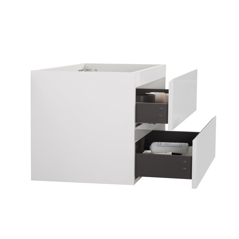 Armoire murale SANS lavabo, couleur blanche, avec deux tiroirs, pré-assemblée, Blanc, 36"