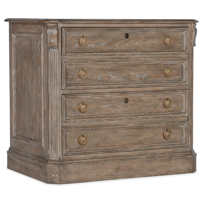 Sutter Traditional Brown Oak 34'' Lockable Lateral File Cabinet