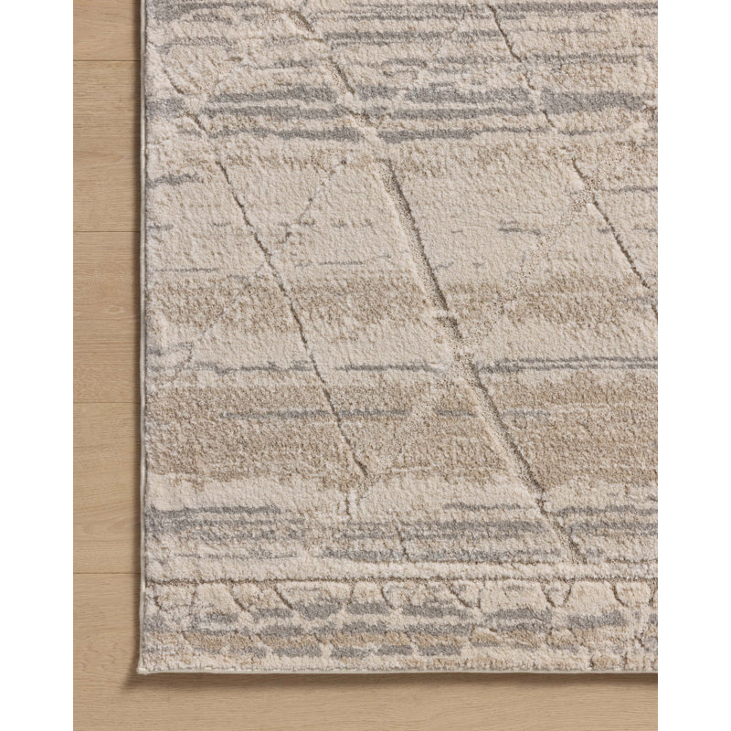 Ivory and Natural High Pile Braided Wool Area Rug