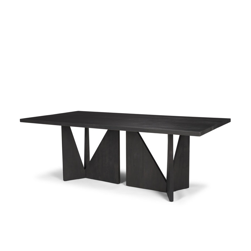 Gillespie 84" Geometric Cutout Base Dining Table, Black