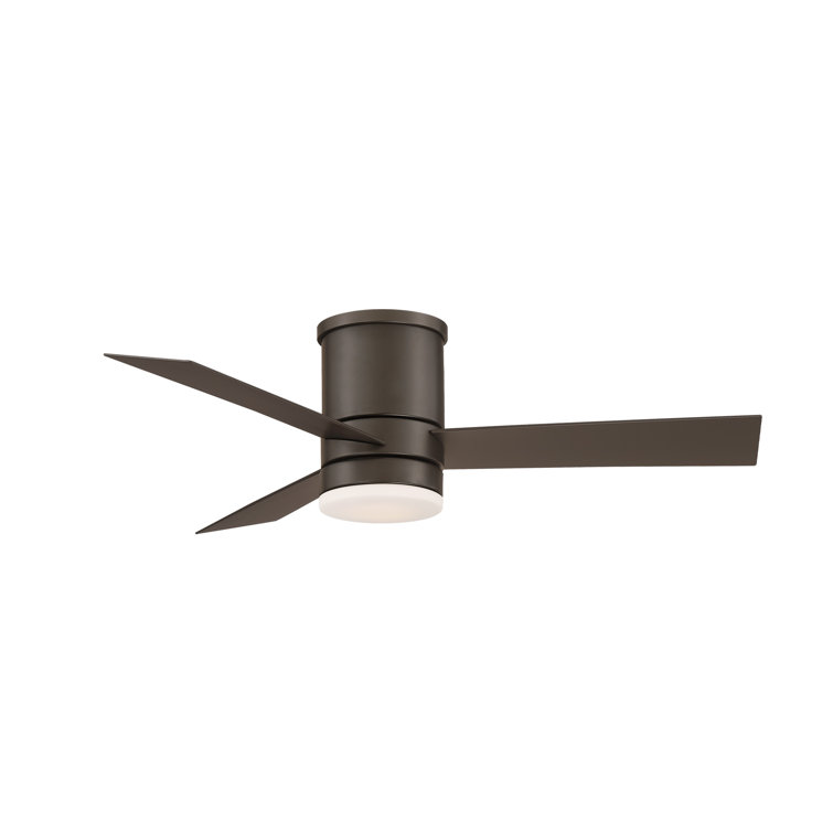 Axis 3 - Blade Indoor/Outdoor Smart Flush Mount Ceiling Fan with Remote Control and LED Light Kit Included, Works With Alexa and iOS / Android App