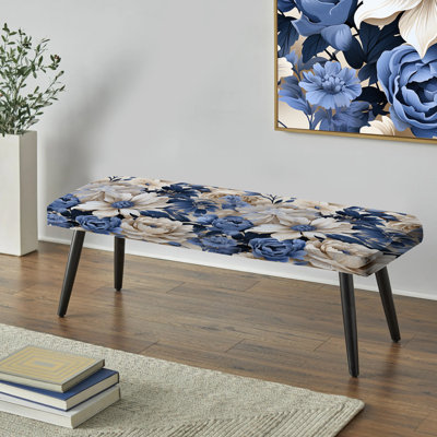 Banc rembourré floral noir Truong
