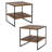 Daviney 2 Piece Living Room Wood Table Set, Square Table With 2 Open Shleves-1925159882