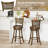 Set of 4 Bar Stools 30'' Swivel Bar Chairs w/ PE Rattan Backrest Bar Height-290455928-290455935