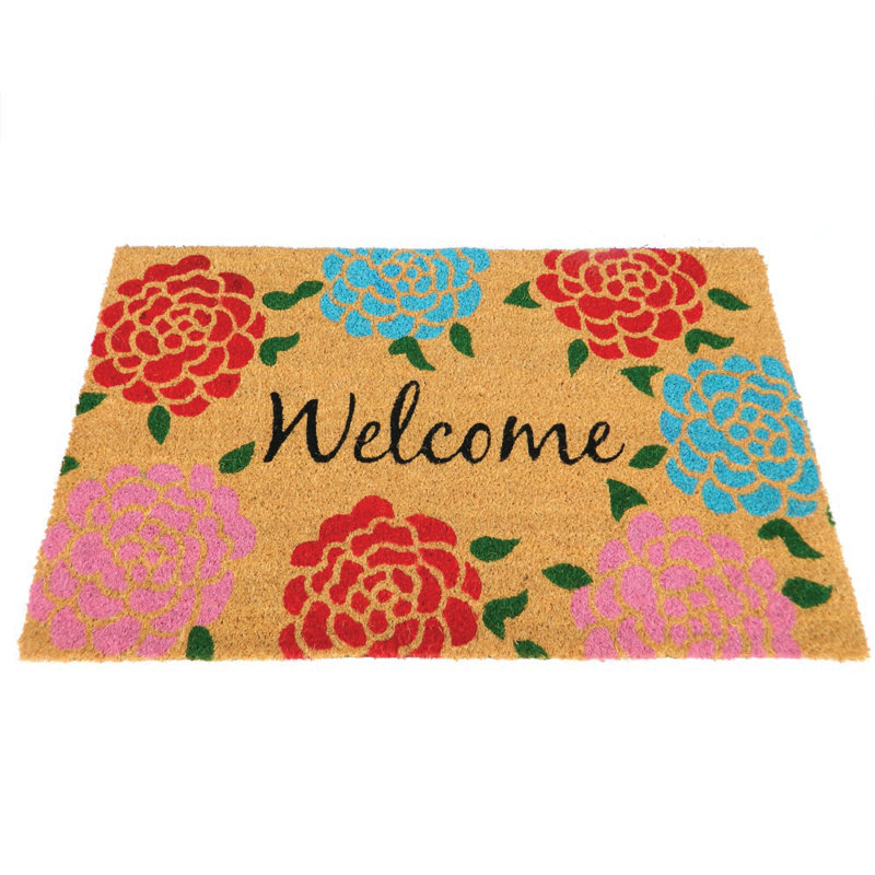 Mauch Non-Slip Floral Outdoor Doormat